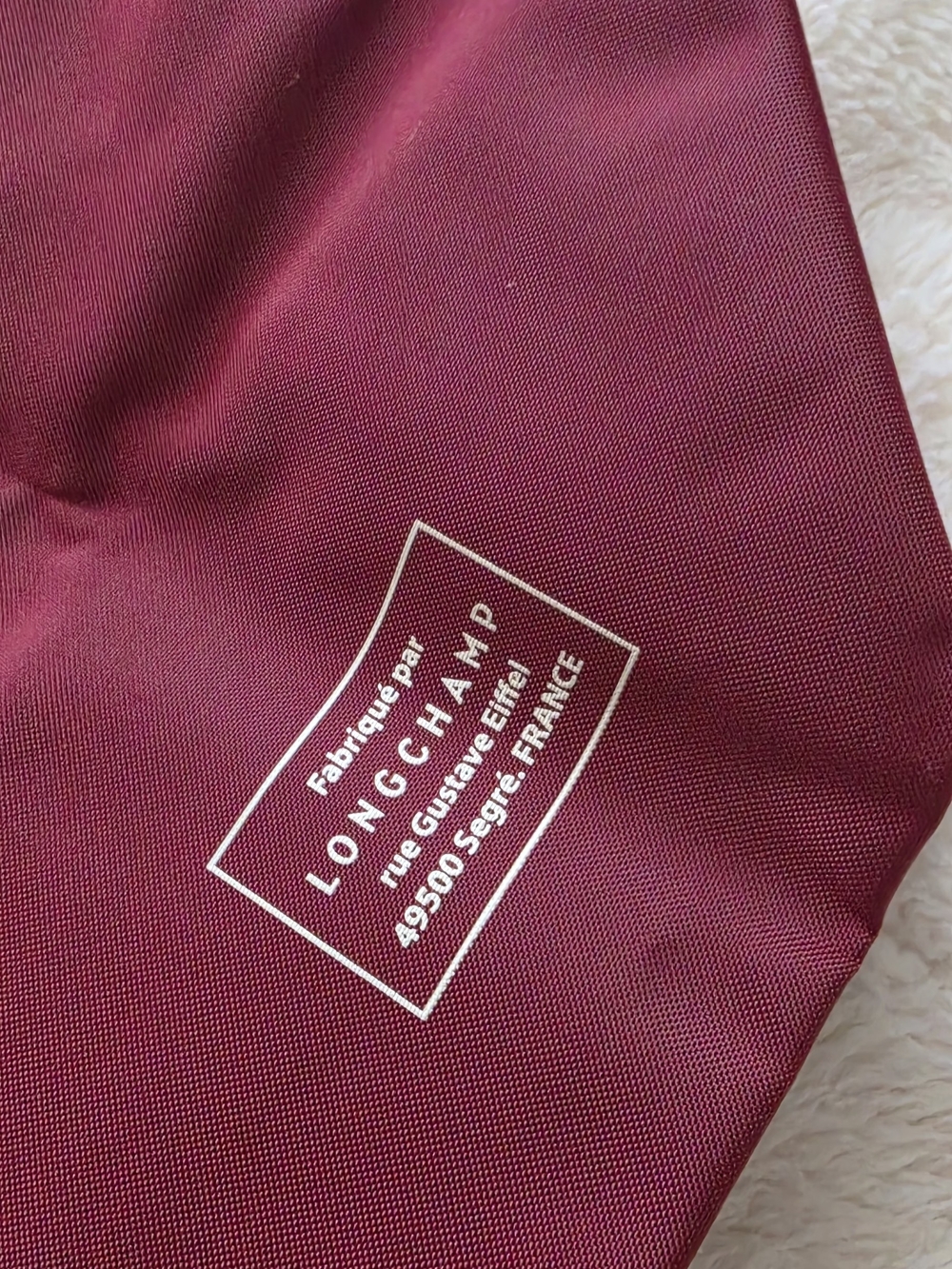 Longchamp Le Pliage Burgundy Tote Bag with Brown Leather Trim Limited Edition - Picture 8 of 10